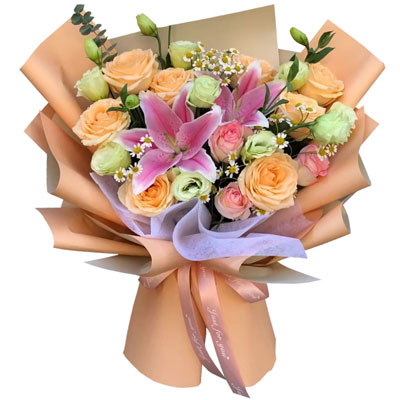 齐齐哈尔11朵玫瑰桔梗百合，陪你每个季节